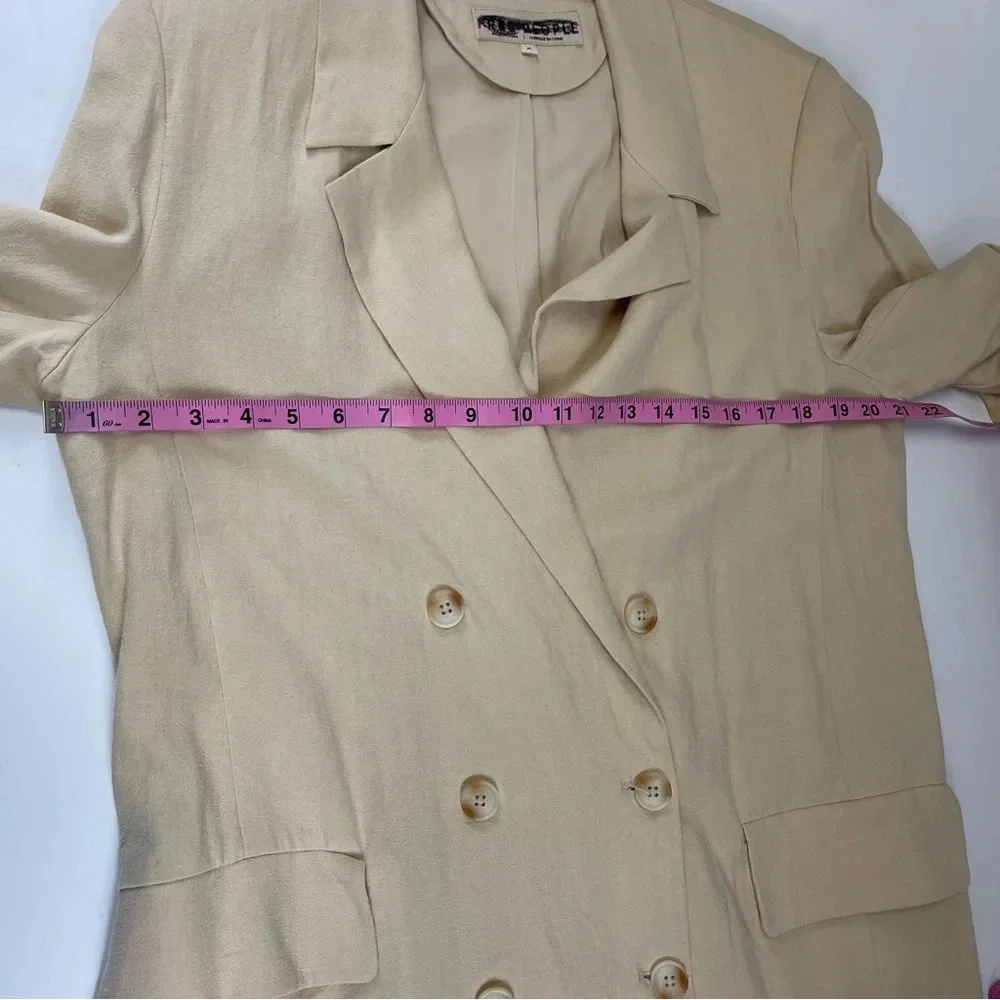 Free People Blazer Womens Size Medium Jacket Linen Olivia Button Up Sand Beige
